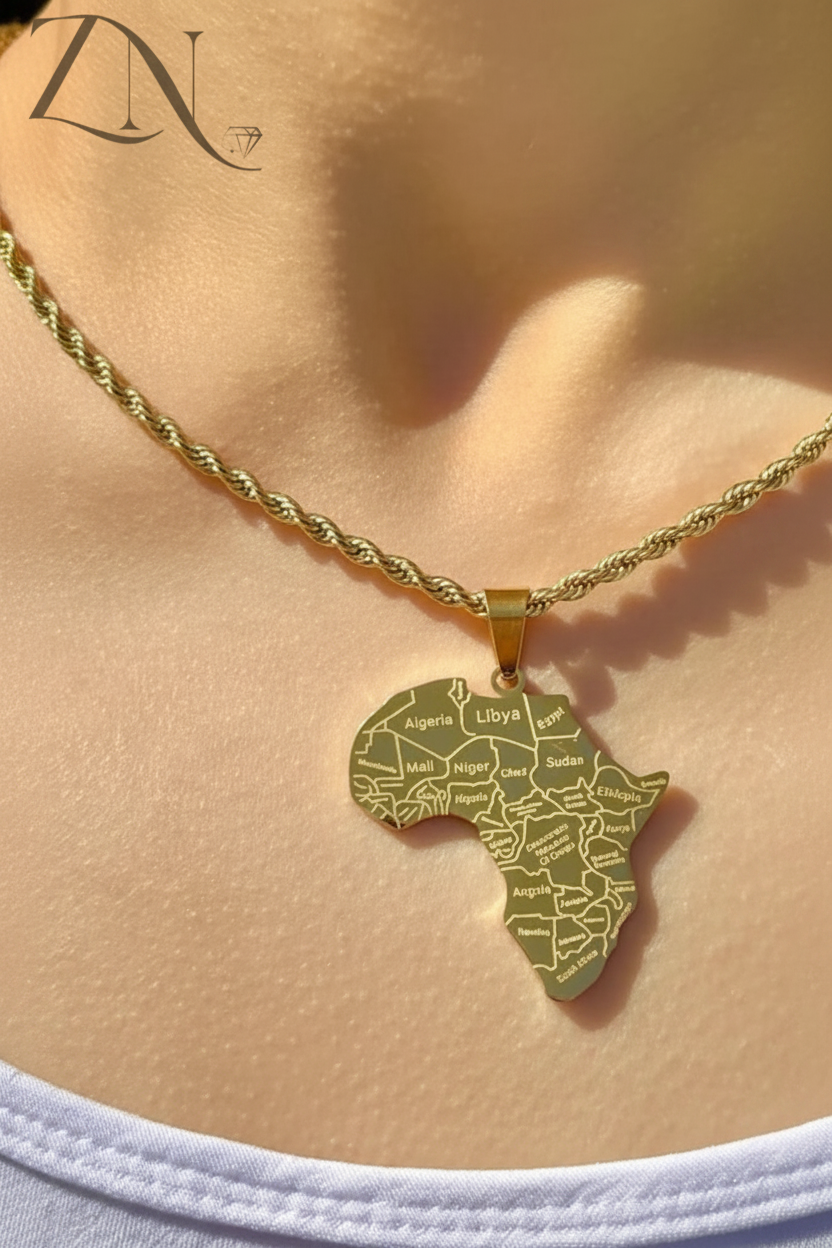 Africa Map Necklace