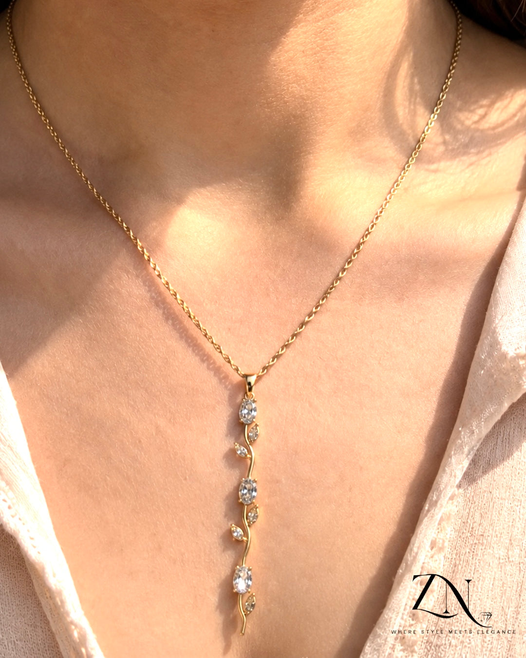 Crimson Vine Drop Necklace