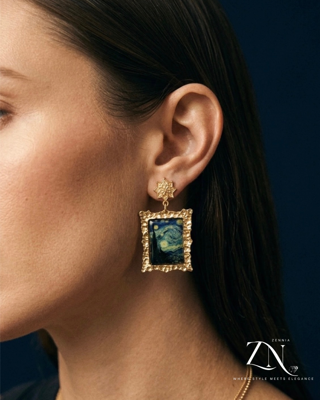 Starry night earrings