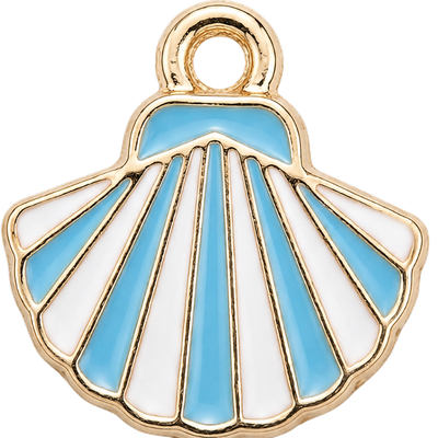 Blue White Fan Shell