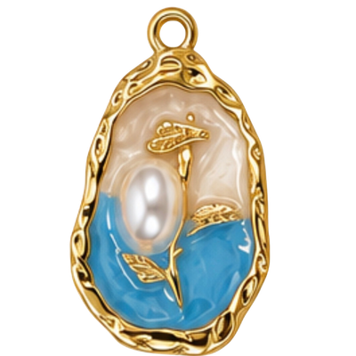 Cream Blue Pearl Flower
