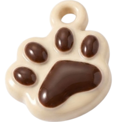 Cream Paw Print Charm