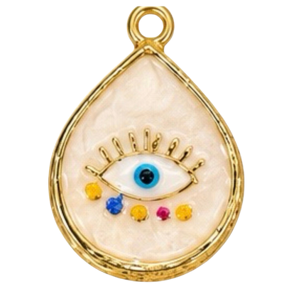 Cream Rainbow Evil Eye