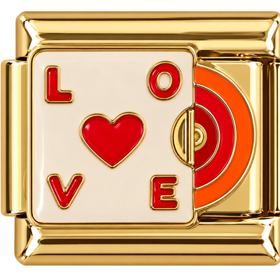 Gold Love Record Charm