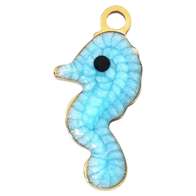 Mini Blue Seahorse Charm