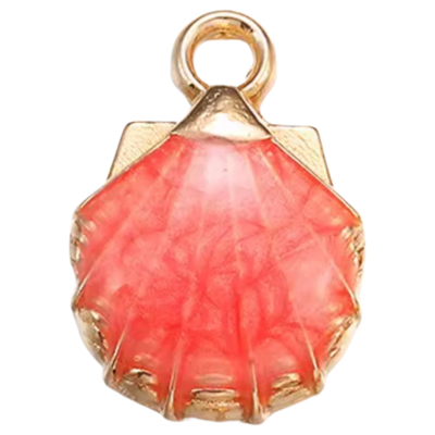 Pinky Peach Seashell Charm