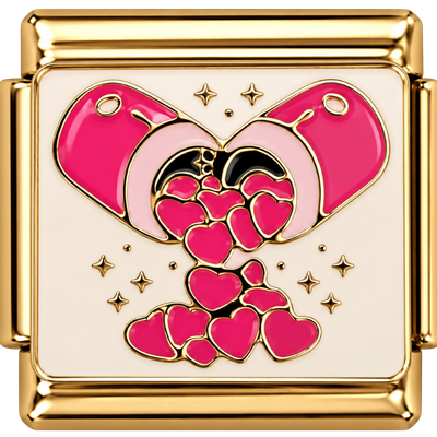 Gold Pouring Hearts Charm