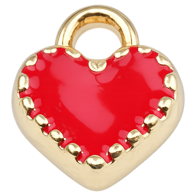 Red Golden Frame Heart Charm