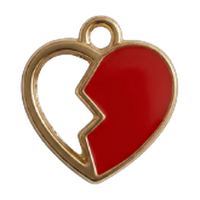 Red Halfheart Charm