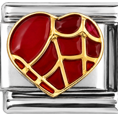 Red Web Heart Charm