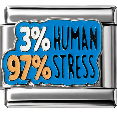 Silver 3% Human 97% Stress Charm