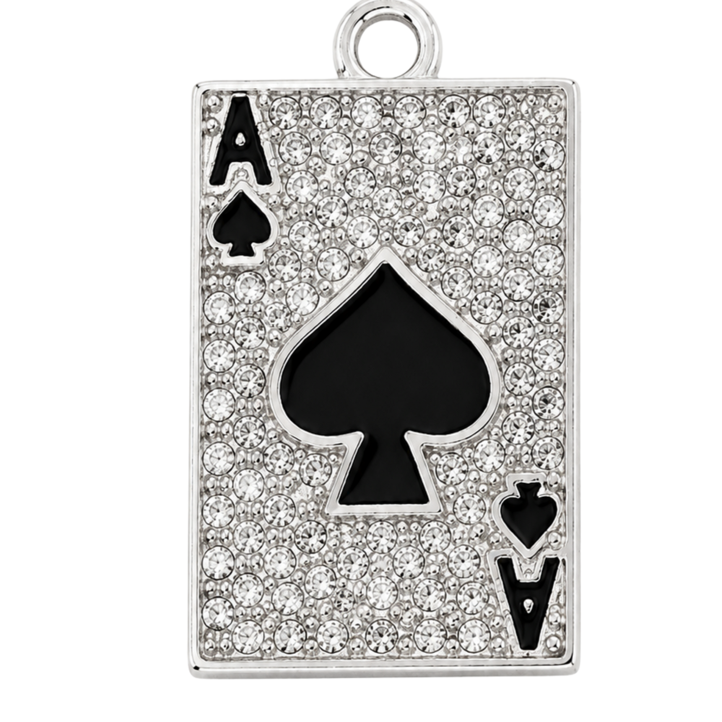 Silver Ace of Spades Crystal