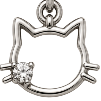 Silver Cat Silhouette Crystal