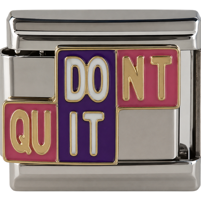 Silver Don't Quit Charm