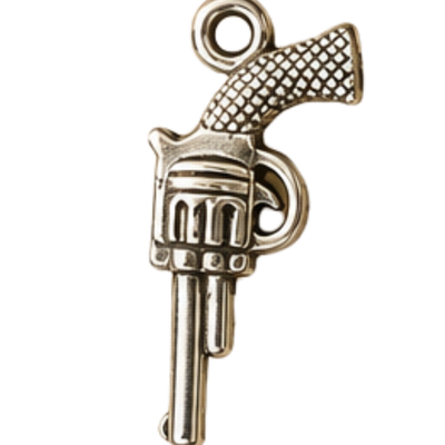Silver Revolver Charm