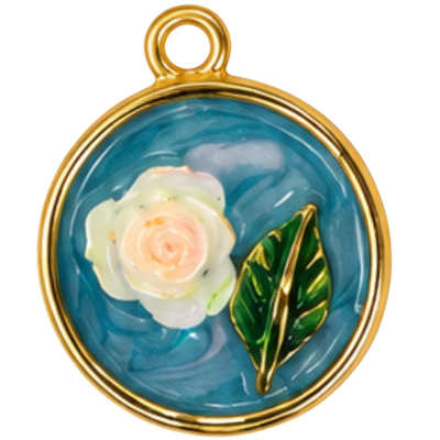 Teal Marble Rose