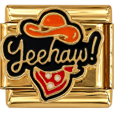 Gold Yeehaw Cowboy Hat Charm