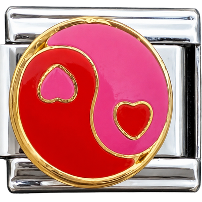 Yin Yang Hearts Pink Red