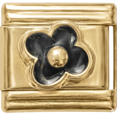 Flower Black Enamel