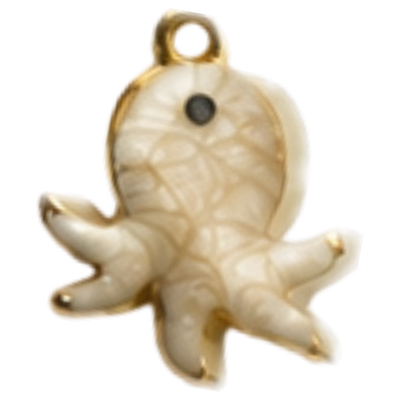 Mini White Octopus Charm