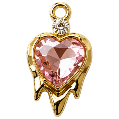 Zircon Pink Heart Charm