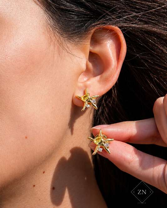 Shiny Starfish Earrings
