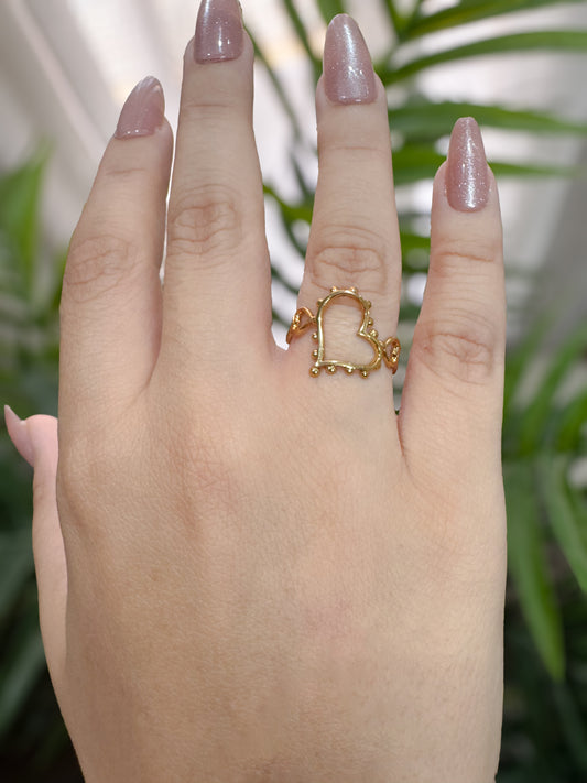 Open love beaded ring