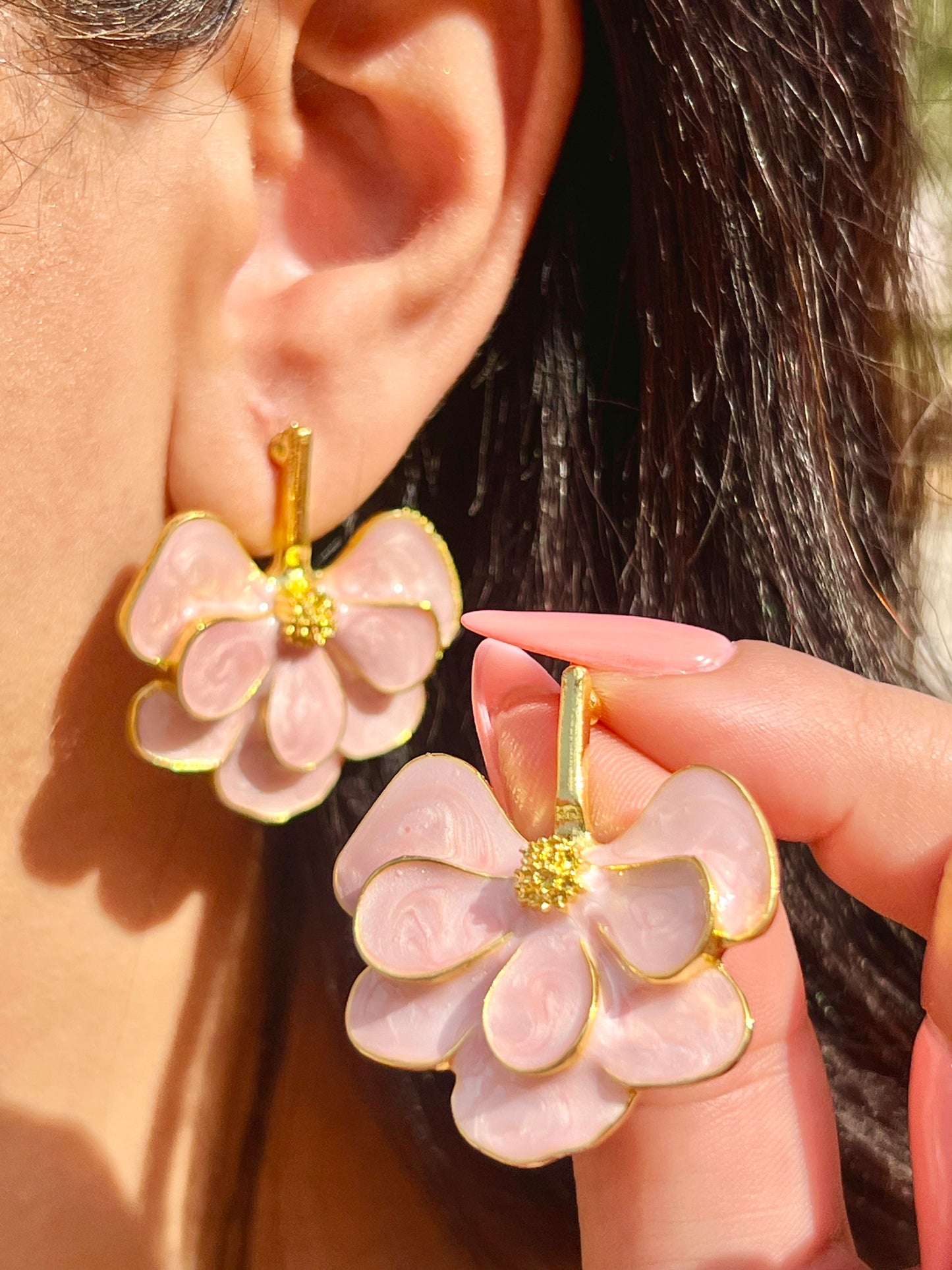 🌸✨ Blush Petal Drop Earrings ✨🌸