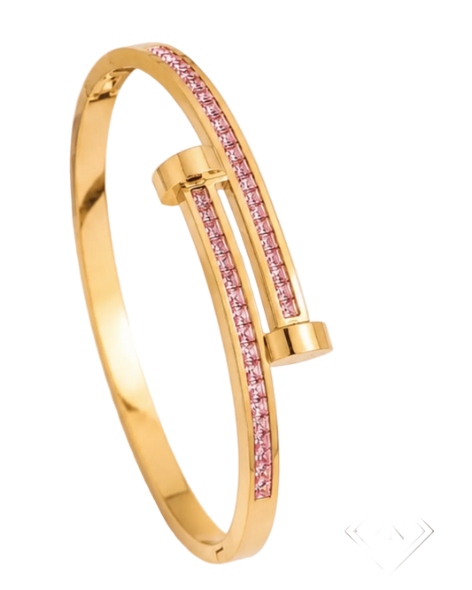 Pink Pavé Nail Bangle