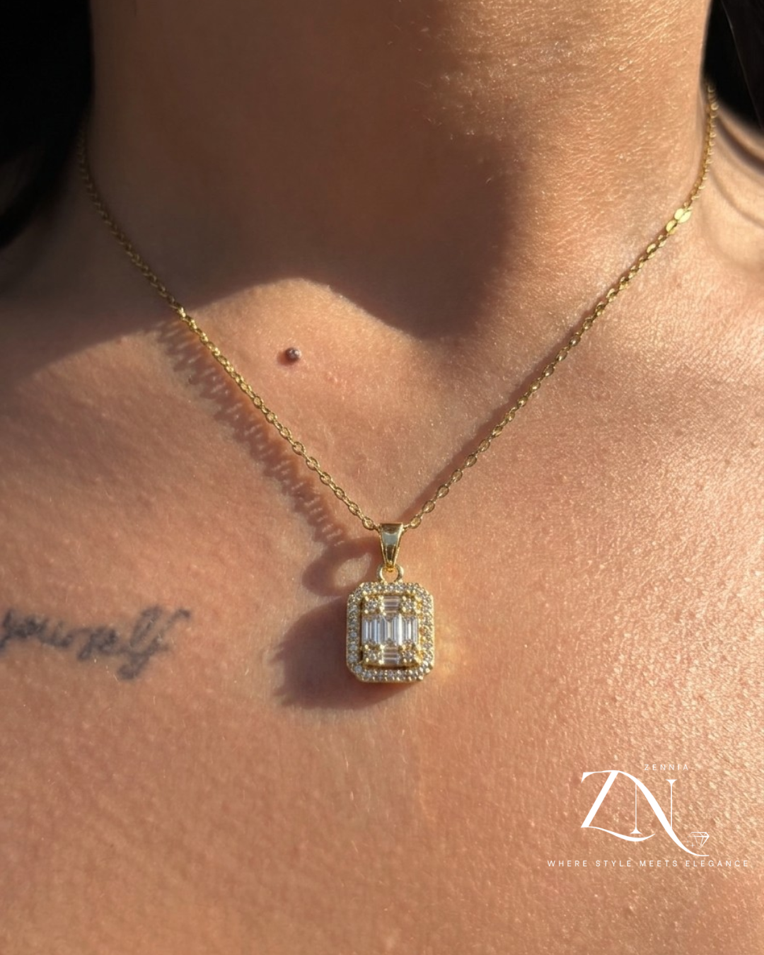 Emerald Cut Glow Necklace