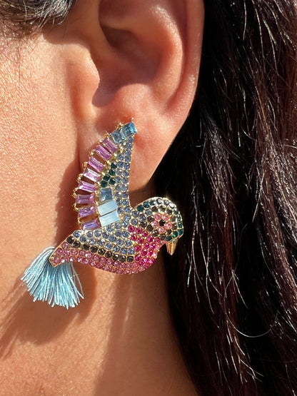 Colorburst Bird Statement Earrings