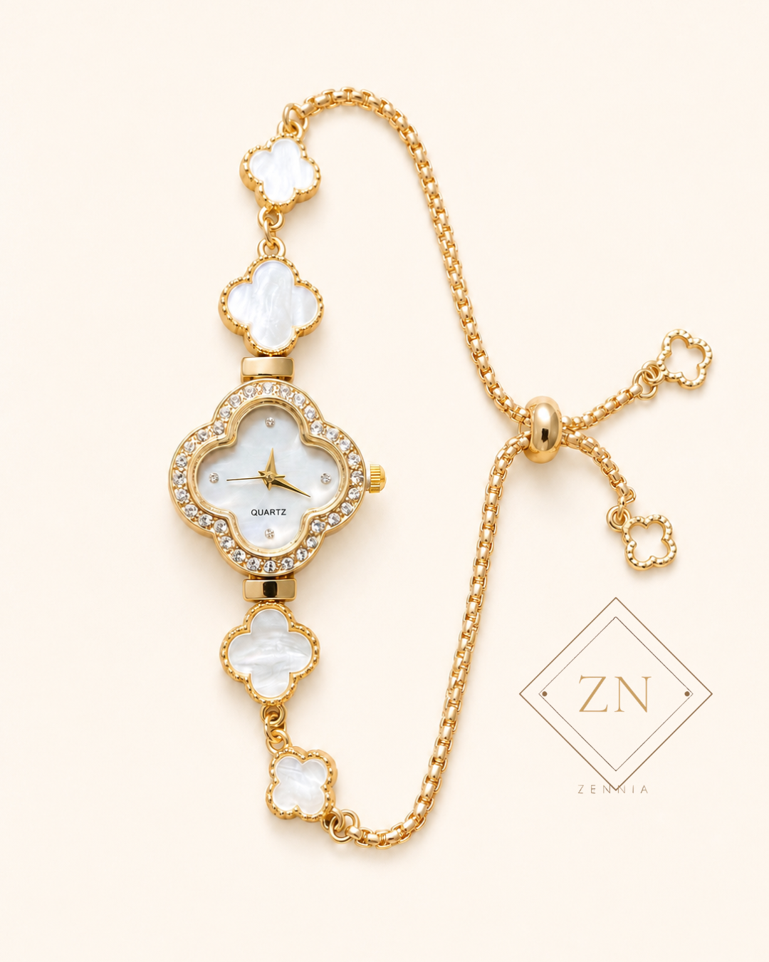 Pearl Glow Clover Watch