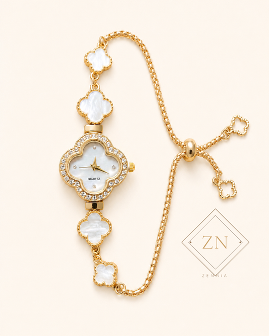 Pearl Glow Clover Watch