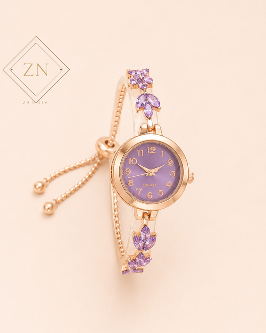 Lavender Royalty Crystal Watch