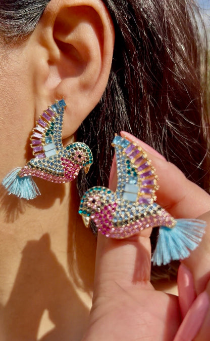 Colorburst Bird Statement Earrings
