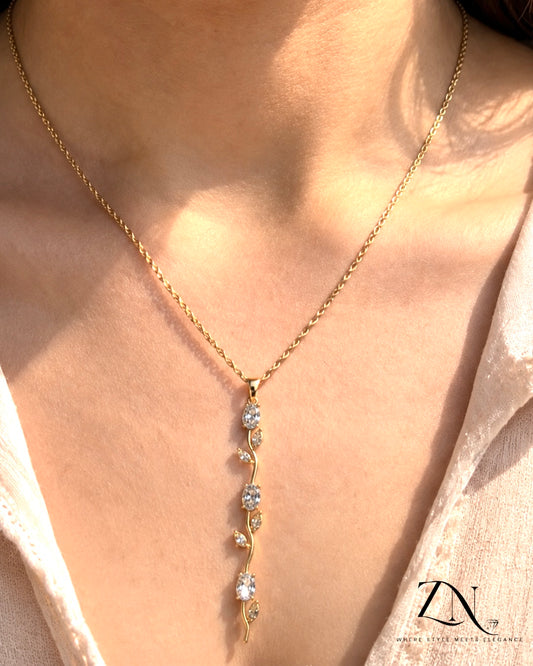 Crimson Vine Drop Necklace