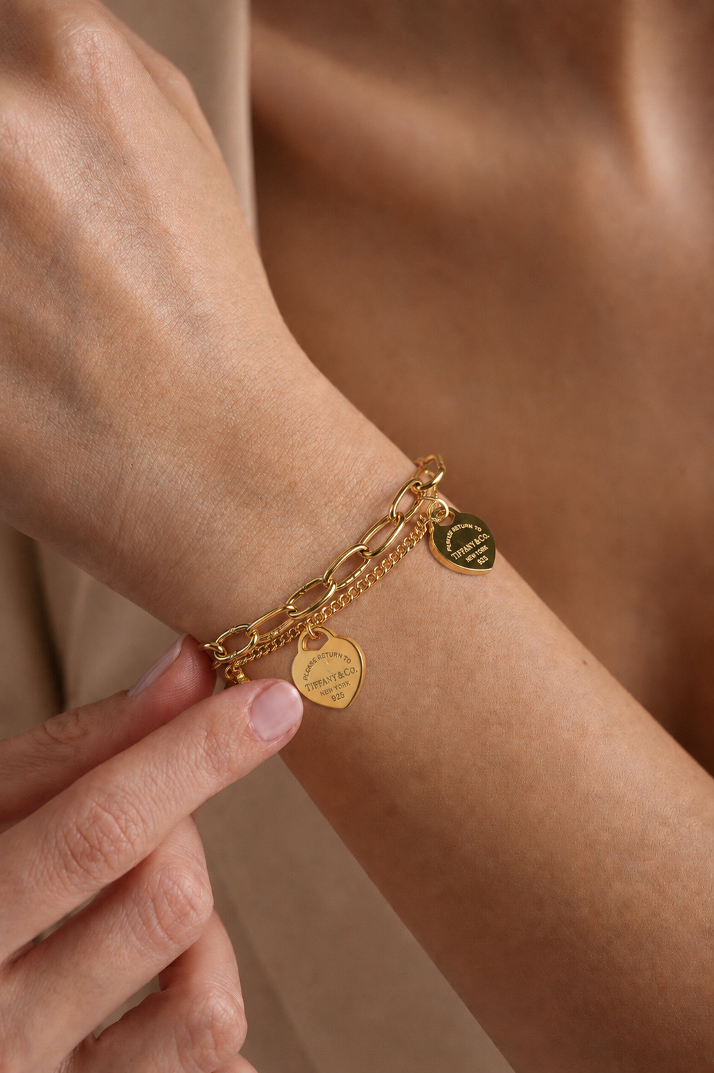 Golden Hearts Charm Bracelet