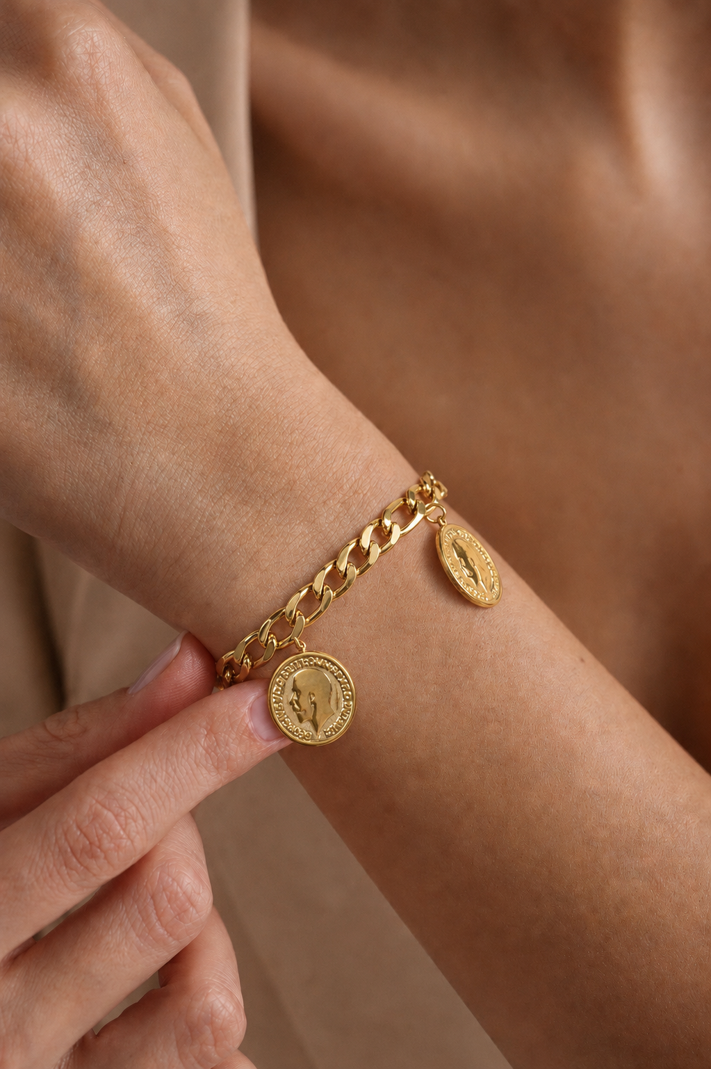 Empire Coin Charm Bracelet
