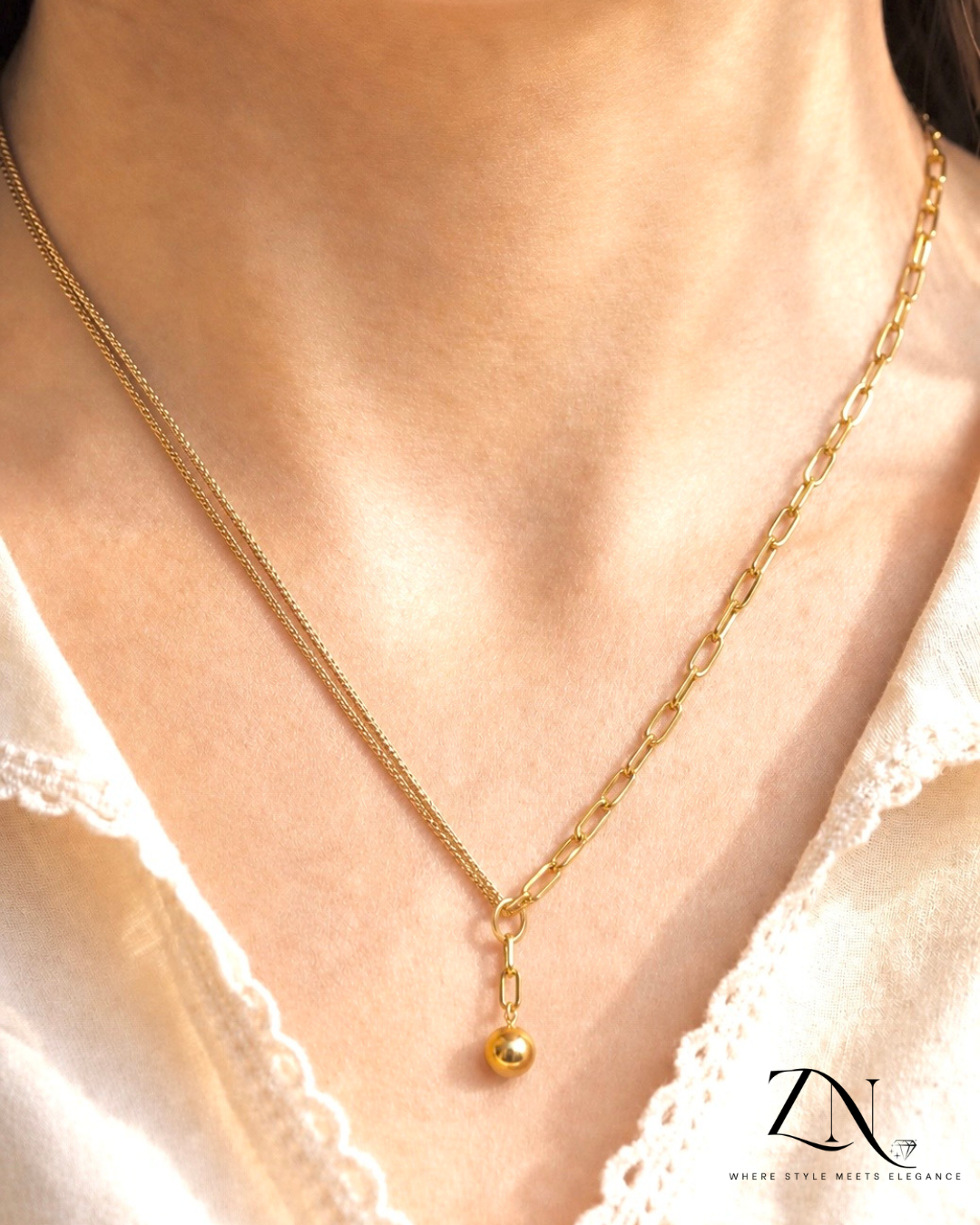 Aurelia Chain Drop Necklace