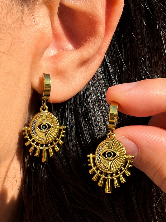 Mystical Eye Hoop Earrings