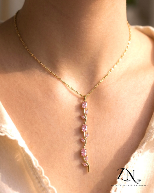 Blush Vine Drop Necklace