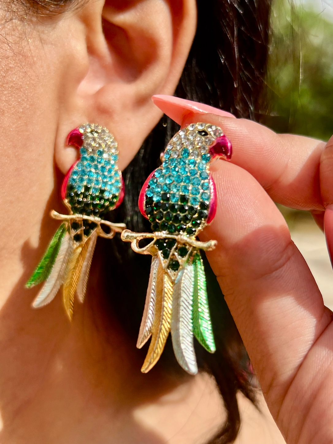 Tropical Parrot Statement Earrings