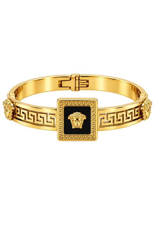Nyx Greek Key Onyx Bangle
