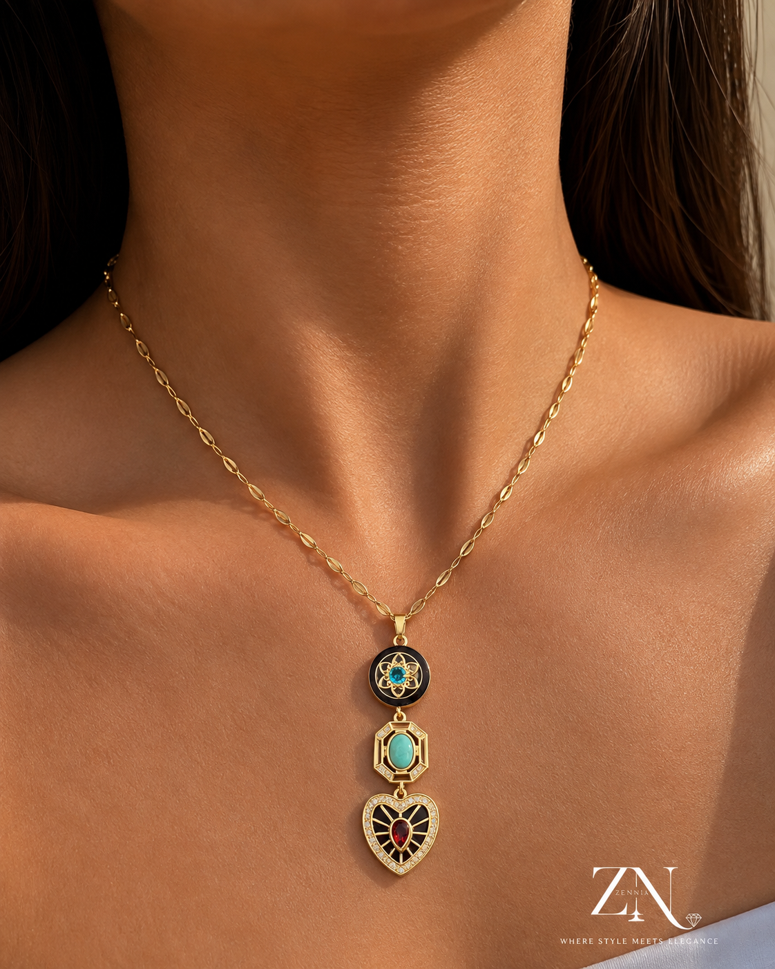 Noor Trio Necklace