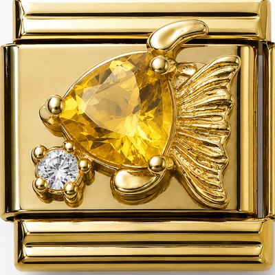 Yellow Zircon Fish Charm