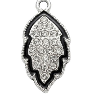 Black Silver Marquise Crystal