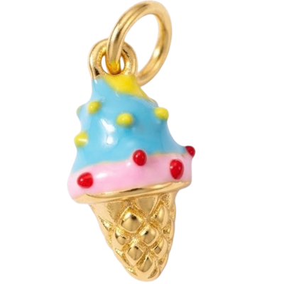 Blue Ice Cream Cone Charm