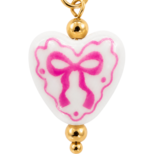 Bow Heart Charm