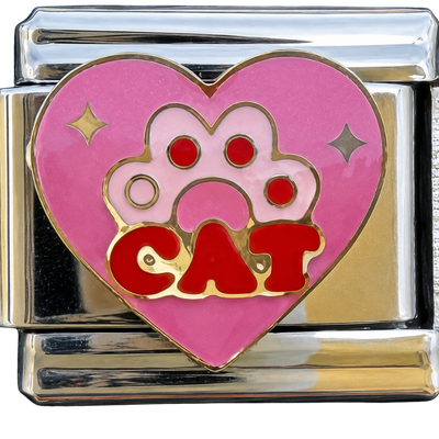 Cat Paw Heart Enamel