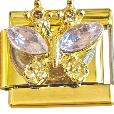 Champagne Crystal Butterfly Charm